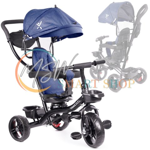 Rowerek trójkołowy Trike Fix Lite rower spacerówka 3w1 obracany 360 wolne koło granatowy Rowerek trójkołowy Trike Fix Lite rower spacerówka 3w1 obracany 360 wolne koło granatowy