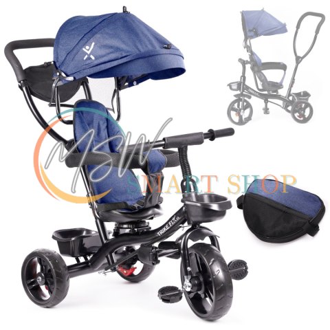 Rowerek trójkołowy Trike Fix Lite rower spacerówka 3w1 obracany 360 wolne koło granatowy Rowerek trójkołowy Trike Fix Lite rower spacerówka 3w1 obracany 360 wolne koło granatowy