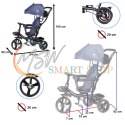 Rowerek trójkołowy Trike Fix Lite rower spacerówka 3w1 obracany 360 wolne koło granatowy