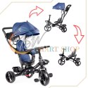 Rowerek trójkołowy Trike Fix Lite rower spacerówka 3w1 obracany 360 wolne koło granatowy