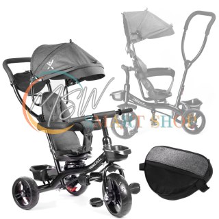 Rowerek trójkołowy Trike Fix Lite rower spacerówka 3w1 obracany 360 wolne koło szary