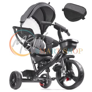 Rowerek trójkołowy Trike Fix Lite rower spacerówka 3w1 obracany 360 wolne koło szary