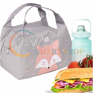Torba termiczna na lunch jedzenie śniadaniowa izolacyjna lis różowy