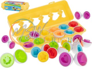 Układanka edukacyjna sorter dopasuj kształty jajka 12 sztuk