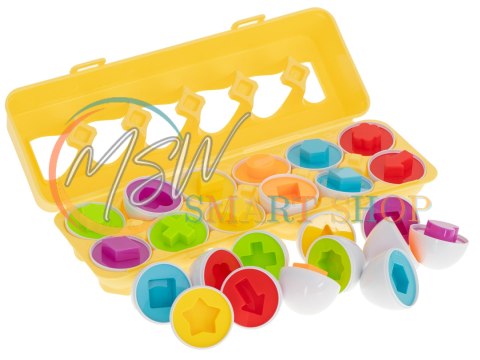 Układanka edukacyjna sorter dopasuj kształty jajka 12 sztuk