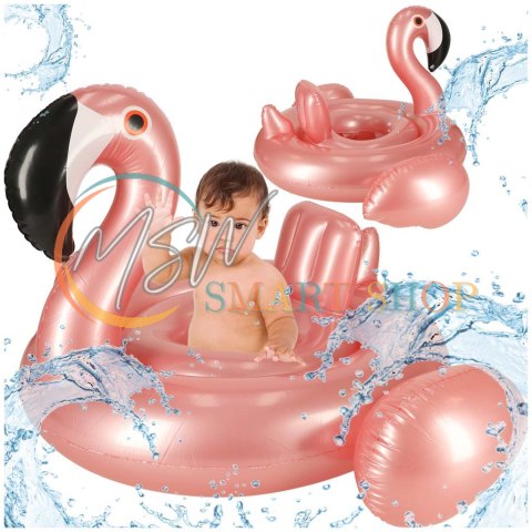 Kółko do pływania dla niemowląt koło pontonik dla dzieci z siedziskiem kółko plażowe flaming max 20kg 1-3lata 60 cm Kółko do pływania dla niemowląt koło pontonik dla dzieci z siedziskiem kółko plażowe flaming max 20kg 1-3lata 60 cm