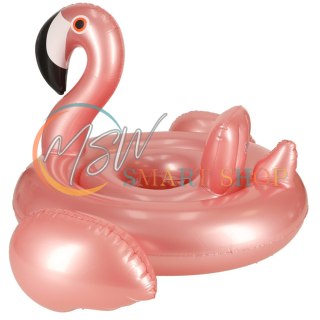 Kółko do pływania dla niemowląt koło pontonik dla dzieci z siedziskiem kółko plażowe flaming max 20kg 1-3lata 60 cm