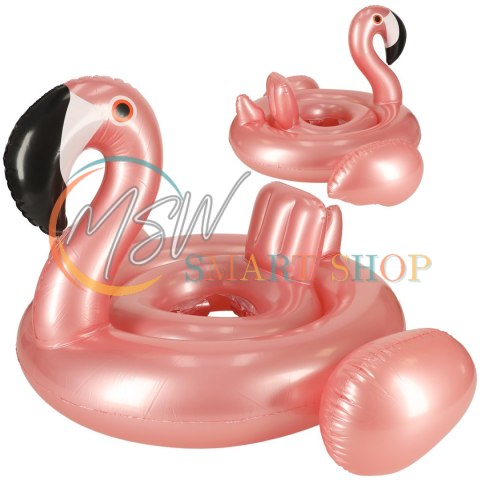 Kółko do pływania dla niemowląt koło pontonik dla dzieci z siedziskiem kółko plażowe flaming max 20kg 1-3lata 60 cm Kółko do pływania dla niemowląt koło pontonik dla dzieci z siedziskiem kółko plażowe flaming max 20kg 1-3lata 60 cm