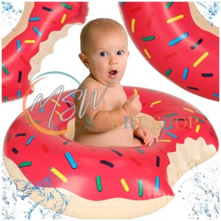 Kółko do pływania koło dmuchane Donut różowe 50cm max 20kg 3-6lat