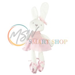 Maskotka pluszowa pluszak przytulanka królik zajączek w różowej sukience 42cm