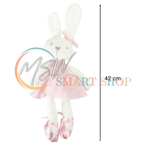 Maskotka pluszowa pluszak przytulanka królik zajączek w różowej sukience 42cm Maskotka pluszowa pluszak przytulanka królik zajączek w różowej sukience 42cm