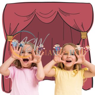 Pacynki pluszowe maskotki palczatki rodzinka teatrzyk zestaw kukiełek na palce 6 szt.
