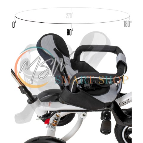 Rowerek trójkołowy Trike Fix V3 rower spacerówka 3w1 obracany 360 wolne koło czarny