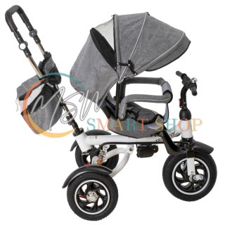 Rowerek trójkołowy Trike Fix V3 rower spacerówka 3w1 obracany 360 wolne koło szary