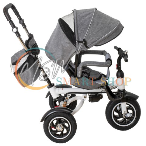 Rowerek trójkołowy Trike Fix V3 rower spacerówka 3w1 obracany 360 wolne koło szary