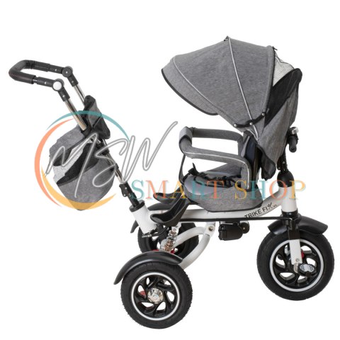 Rowerek trójkołowy Trike Fix V3 rower spacerówka 3w1 obracany 360 wolne koło szary