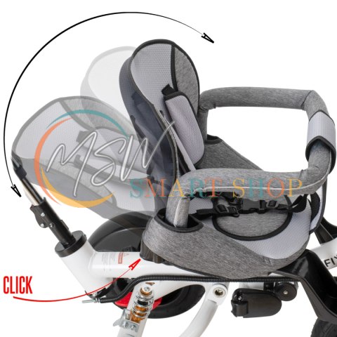 Rowerek trójkołowy Trike Fix V3 rower spacerówka 3w1 obracany 360 wolne koło szary