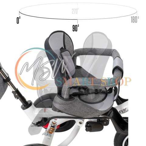 Rowerek trójkołowy Trike Fix V3 rower spacerówka 3w1 obracany 360 wolne koło szary