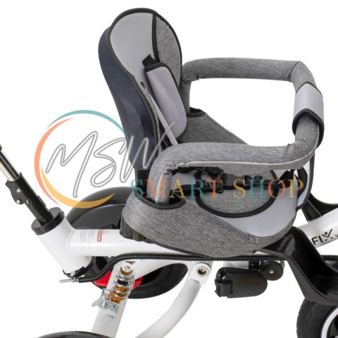 Rowerek trójkołowy Trike Fix V3 rower spacerówka 3w1 obracany 360 wolne koło szary