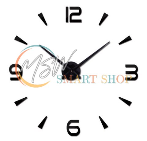 Zegar ścienny naklejany DIY regulowany duży 80-120cm czarny 4 cyfry Zegar ścienny naklejany DIY regulowany duży 80-120cm czarny 4 cyfry