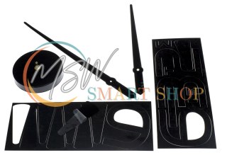 Zegar ścienny naklejany DIY regulowany duży 80-120cm czarny 4 cyfry