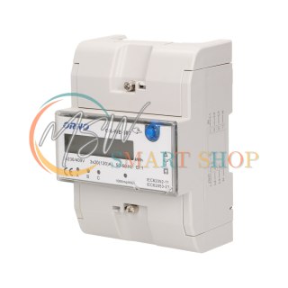 3-fazowy wskaźnik energii elektrycznej, 120A, 5 modułów, DIN TH-35mm, dodatkowy przycisk