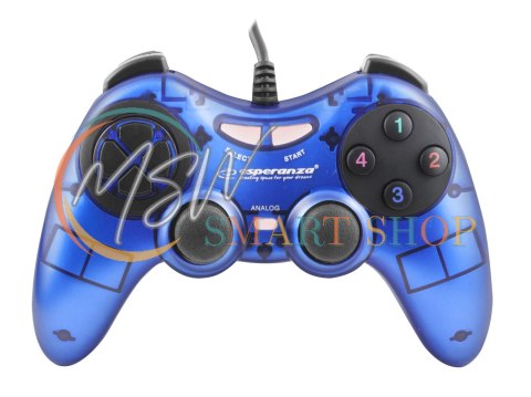 EGG105B Gamepad PC USB Fighter niebieski Esperanza EGG105B Gamepad PC USB Fighter niebieski Esperanza