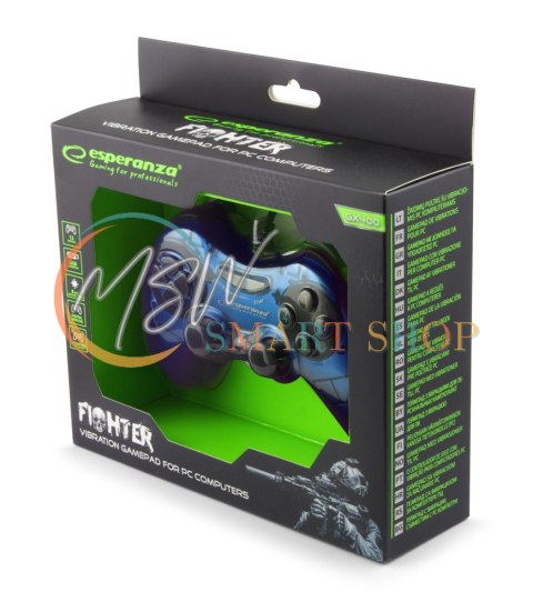 EGG105B Gamepad PC USB Fighter niebieski Esperanza EGG105B Gamepad PC USB Fighter niebieski Esperanza