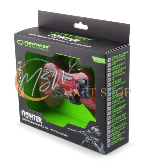 EGG105R Gamepad PC USB Fighter czerwony Esperanza EGG105R Gamepad PC USB Fighter czerwony Esperanza