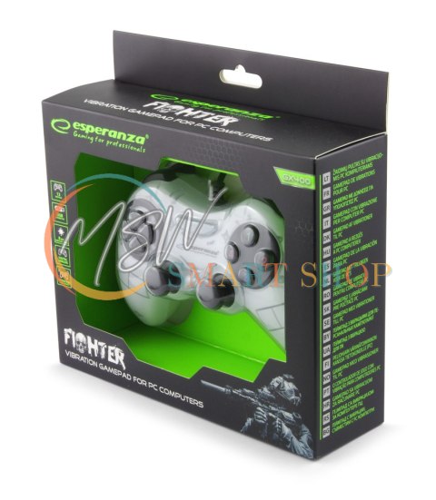 EGG105W Gamepad PC USB Fighter biały Esperanza EGG105W Gamepad PC USB Fighter biały Esperanza