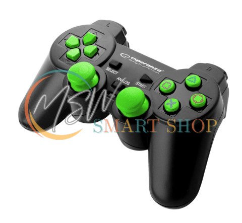 EGG107G Gamepad PC/PS3 USB Trooper czarno-zielony Esperanza EGG107G Gamepad PC/PS3 USB Trooper czarno-zielony Esperanza