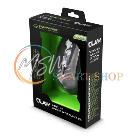 EGM209G Mysz przewodowa dla graczy 6D optyczna USB MX209 Claw zielona EGM209G Mysz przewodowa dla graczy 6D optyczna USB MX209 Claw zielona