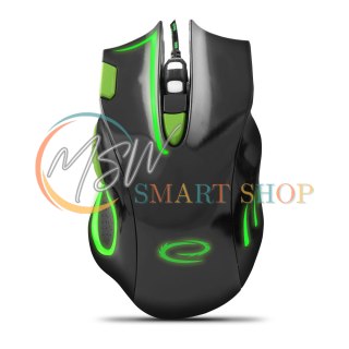 EGM401KG Mysz przewodowa dla graczy 7D optyczna USB MX401 Hawk czarno-zielona