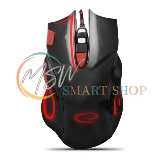 EGM401KR Mysz przewodowa dla graczy 7D optyczna USB MX401 Hawk czarno-czerwona