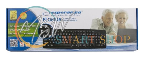 EK129 Klawiatura przewodowa standardowa z dużym nadrukiem USB Florida EK129 Klawiatura przewodowa standardowa z dużym nadrukiem USB Florida