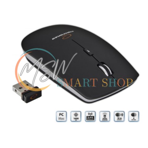 EM120K Mysz bezprzewodowa 2.4GHz 4D optyczna USB Saturn czarna EM120K Mysz bezprzewodowa 2.4GHz 4D optyczna USB Saturn czarna