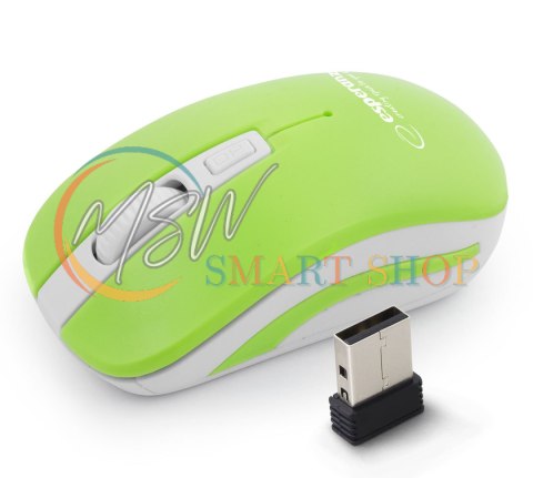 EM126WG Mysz bezprzewodowa 2.4GHz 4D optyczna USB Uranus zielono-biała EM126WG Mysz bezprzewodowa 2.4GHz 4D optyczna USB Uranus zielono-biała