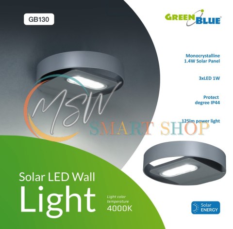 GB130 46761 Solarna lampa ścienna okrągła led 3W