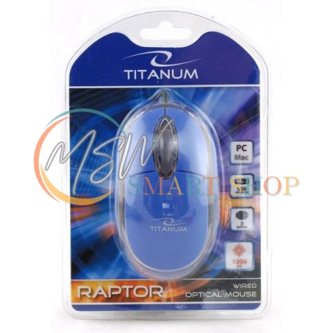 TM102B Mysz przewodowa 3D optyczna USB Raptor niebieska Titanum TM102B Mysz przewodowa 3D optyczna USB Raptor niebieska Titanum