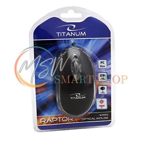 TM102K Mysz przewodowa 3D optyczna USB Raptor czarna Titanum TM102K Mysz przewodowa 3D optyczna USB Raptor czarna Titanum