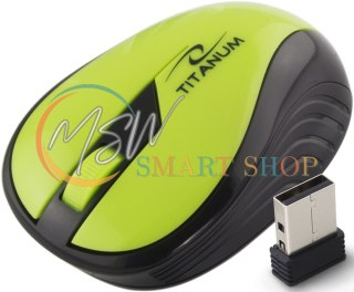 TM114G Mysz bezprzewodowa 2.4GHz 3D optyczna USB Rainbow zielona