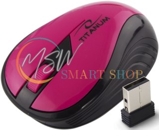 TM114P Mysz bezprzewodowa 2.4GHz 3D optyczna USB Rainbow różowa