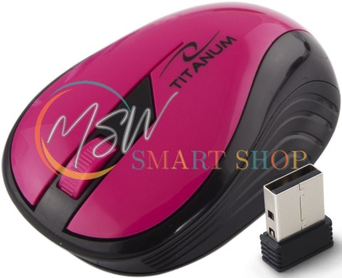 TM114P Mysz bezprzewodowa 2.4GHz 3D optyczna USB Rainbow różowa TM114P Mysz bezprzewodowa 2.4GHz 3D optyczna USB Rainbow różowa