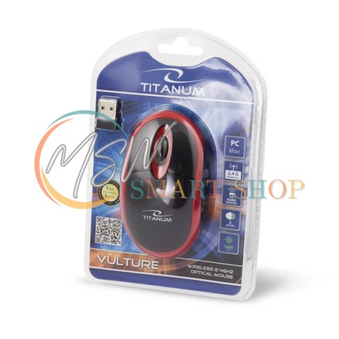 TM116R Mysz bezprzewodowa 2.4GHz 3D optyczna USB Vulture czarno-czerwona TM116R Mysz bezprzewodowa 2.4GHz 3D optyczna USB Vulture czarno-czerwona