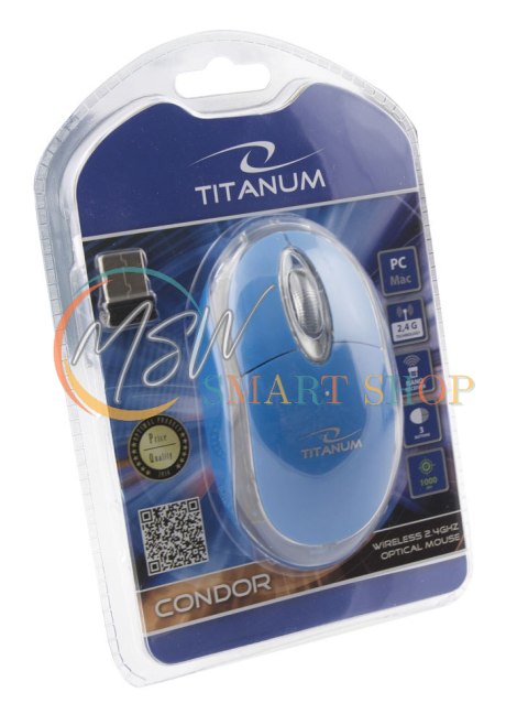TM120B Mysz bezprzewodowa 2.4GHz 3D optyczna USB Condor niebieska TM120B Mysz bezprzewodowa 2.4GHz 3D optyczna USB Condor niebieska