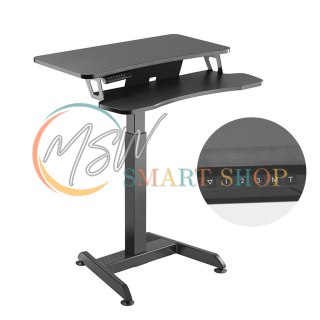 Biurko elektryczne Maclean, regulacja wys., stolik, stacja robocza, do pracy stojąco siedzącej, max wys 122cm, max 37 kg, MC-835