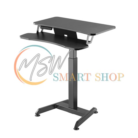 Biurko elektryczne Maclean, regulacja wys., stolik, stacja robocza, do pracy stojąco siedzącej, max wys 122cm, max 37 kg, MC-835
