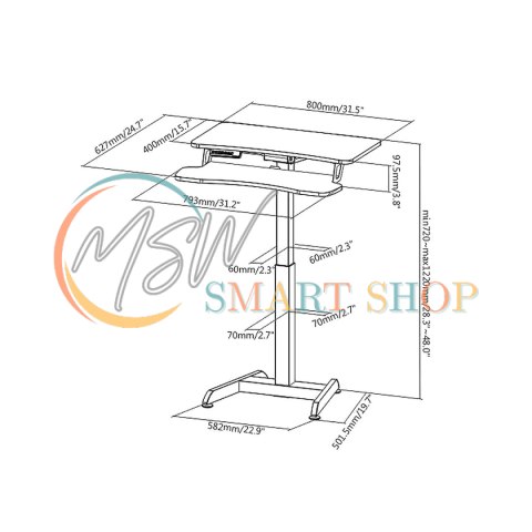 Biurko elektryczne Maclean, regulacja wys., stolik, stacja robocza, do pracy stojąco siedzącej, max wys 122cm, max 37 kg, MC-835