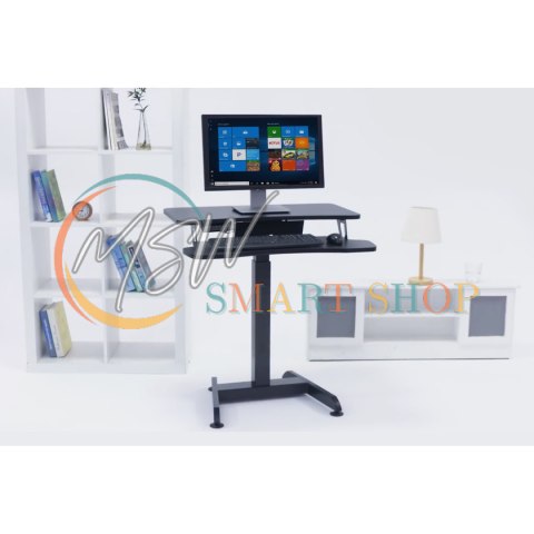 Biurko elektryczne Maclean, regulacja wys., stolik, stacja robocza, do pracy stojąco siedzącej, max wys 122cm, max 37 kg, MC-835