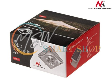 Lampa 4LED Maclean, Solarna, Oświetlenie parasola, MCE124 Lampa 4LED Maclean, Solarna, Oświetlenie parasola, MCE124